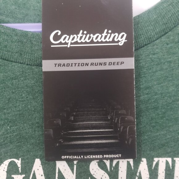 Michigan State Spartans Men's Captivating Brand T-Shirt Green‎ Size 2XL NWT - Picture 4 of 8